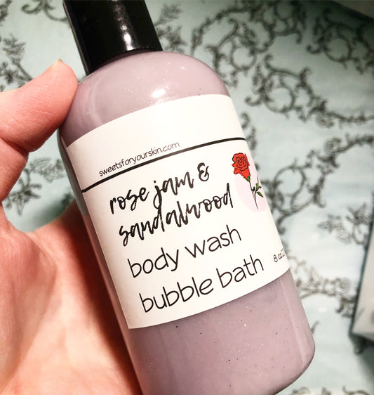 Rose and Sandalwood Body Wash Bubble Bath